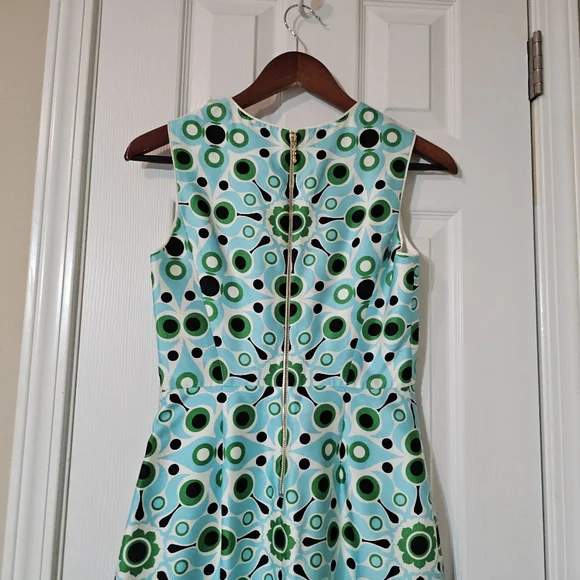 Kate Spade Solar Miriam Sheath Dress Silk Blend Blue Green Size 0 Spring Summer - Picture 6 of 13